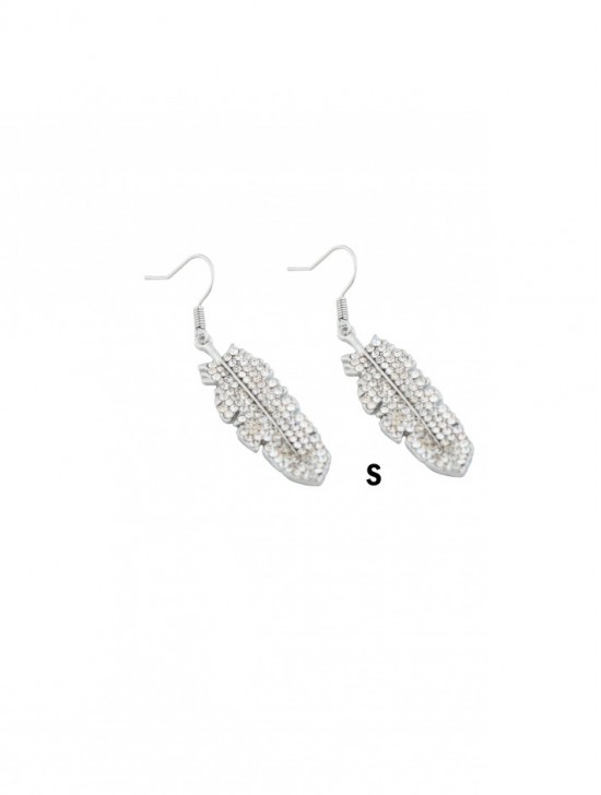 RHINESTONE FEATHER EARRING